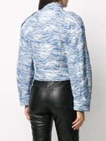 Thumbnail for your product : Just Cavalli Camouflage-Jacquard Denim Bomber Jacket