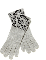 Thumbnail for your product : Portolano Leopard Cuff Wool Knit Gloves