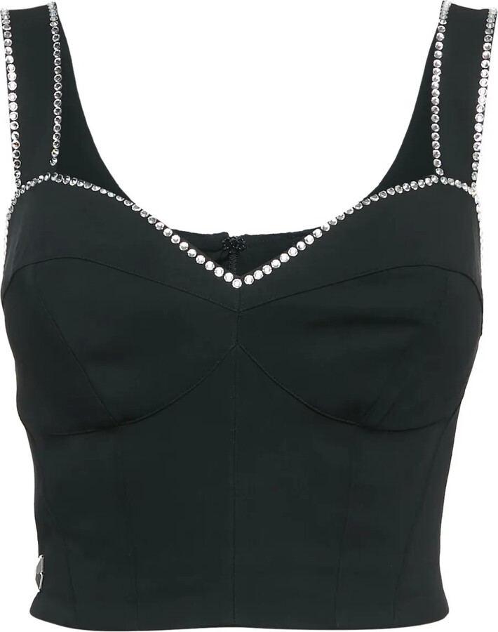 Philip B Rhinestone Embellishment Bustier Top