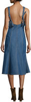 Thumbnail for your product : Adam Lippes V-Neck Denim Tank Dress, Blue Indigo