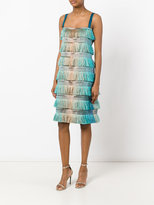 Thumbnail for your product : Alberta Ferretti tiered fringe dress