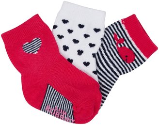 Robeez 3 Pack Whale Socks (Baby) - Bright Pink/Fuchsia-0-6 Months
