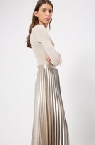 Thumbnail for your product : HUGO BOSS Plisse midi skirt in high-shine fabric