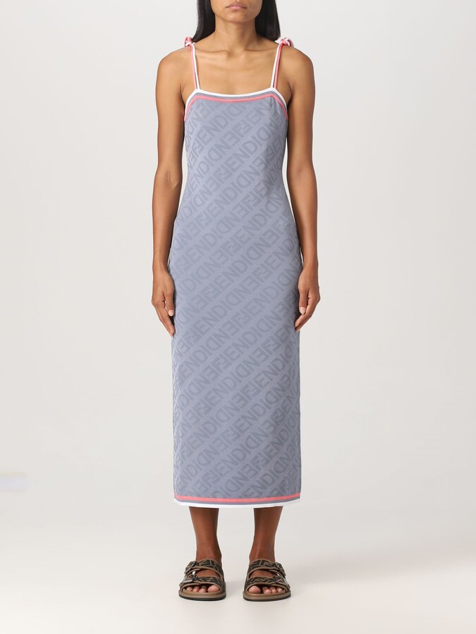 fendi multicolor viscose dress