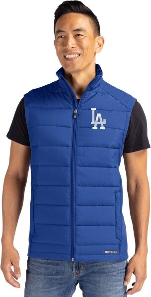 Cutter & Buck LosAngelesDodgersCutter&BuckEvokeHybridSoftshellRecycledMensFullZipVest-TourBlue-1XLarge