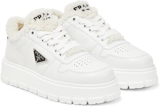 Prada Shearling-lined platform sneakers - ShopStyle