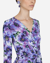 Thumbnail for your product : Dolce & Gabbana Crossover Midi Dress In Anemone-Print Crepe De Chine