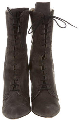 Diane von Furstenberg Perforated Lace-Up Ankle Boots