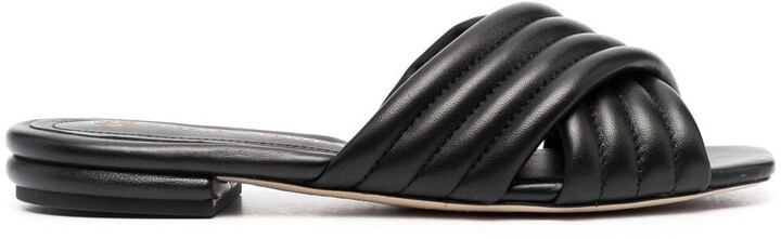 Tory Burch Kira quilted leather slides - ShopStyle