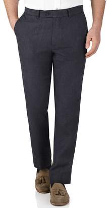 Charles Tyrwhitt Navy Slim Fit Linen Tailored Pants Size W40 L32