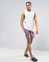 Thumbnail for your product : ASOS Swim Shorts In Purple Acid Wash In Mid Length