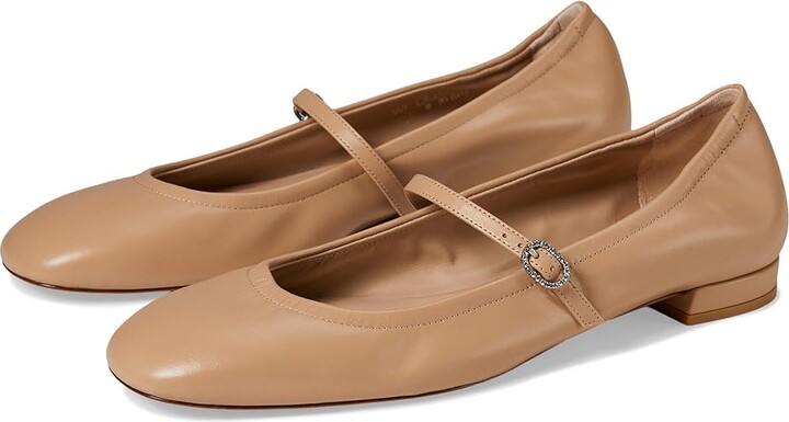 Stuart Weitzman Claris Ballet Flat Women's Flat Shoes Adobe : 8 M, Leather