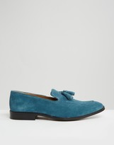 Thumbnail for your product : ASOS Loafers in Blue Suede With Tassel