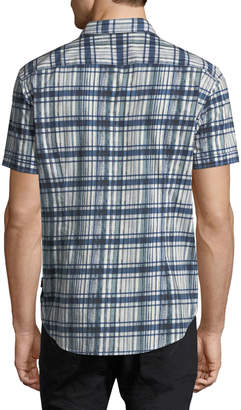 John Varvatos Men's Plaid Short-Sleeve Sport Shirt
