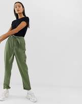 Thumbnail for your product : ASOS Design DESIGN washed soft twill tie waist casual pant