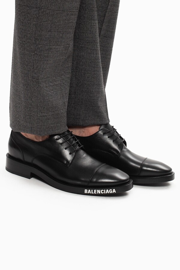 Balenciaga Derby Shoes With Logo Men's Black - ShopStyle
