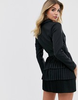 blazer dress with pleated skirt