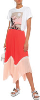 Thumbnail for your product : Markus Lupfer Cloe Pleated Color-block Crepe De Chine Skirt