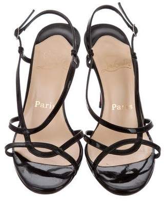 Christian Louboutin Patent Leather Ankle Strap Sandals