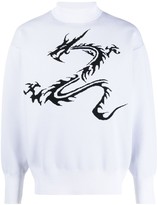Thumbnail for your product : Xander Zhou Dragon-print jumper