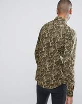 Thumbnail for your product : Pretty Green Ryder Paisley Long Sleeve Shirt In Green