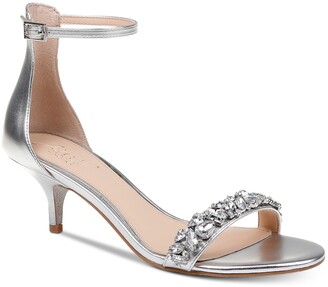 Kitten Heel Silver Evening Shoes | ShopStyle
