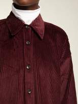 Thumbnail for your product : Isabel Marant Hanao Cropped Cotton Corduroy Shirt - Womens - Burgundy