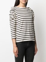 Thumbnail for your product : Seventy drape-sleeves striped T-shirt