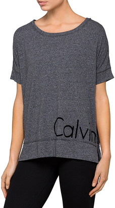 Calvin Klein Short Sleeve Logo Tee with Velvet Flocking