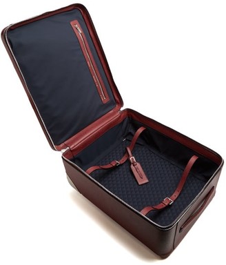 Valextra Leather Cabin Suitcase - Burgundy