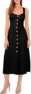 Vince Camuto Button Front Sleeveless Midi Dress