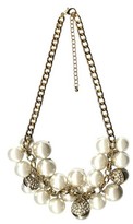 Thumbnail for your product : Women's Statement Necklace with Large Pearl Cluster Frontal - Gold/Ivory/Clear (19")