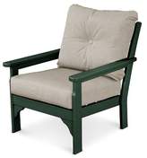 Thumbnail for your product : Polywoodâ® Vineyard Patio Chair with Sunbrella Cushions POLYWOODA Frame Color: Green, Cushion Color: Cast Ash