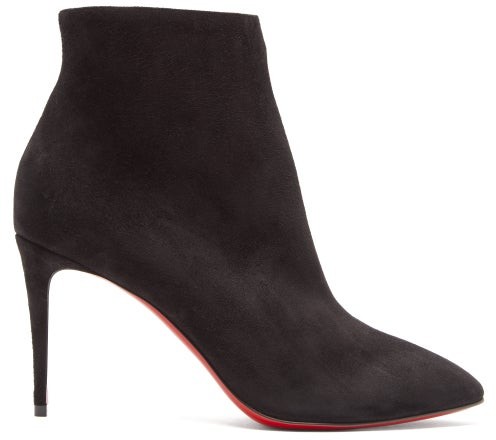 Christian Louboutin Eloise 85 Suede Ankle Boots - Womens - Black Christian Louboutin Eloise 85 Suede Ankle Boots - Womens - Black