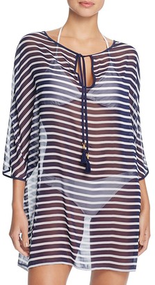 Tommy Bahama Brenton Tie Front Stripe Tunic Swim Cover-Up