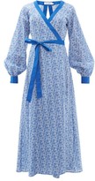 Thumbnail for your product : The Upside Kate Floral-print Cotton Wrap Dress - Blue White