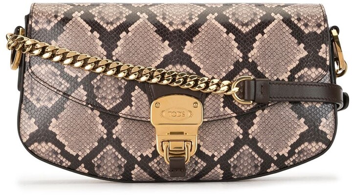 snake print side bag