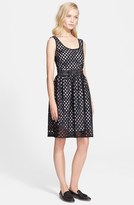 Thumbnail for your product : Carven Cutwork Overlay Print Cotton Dress