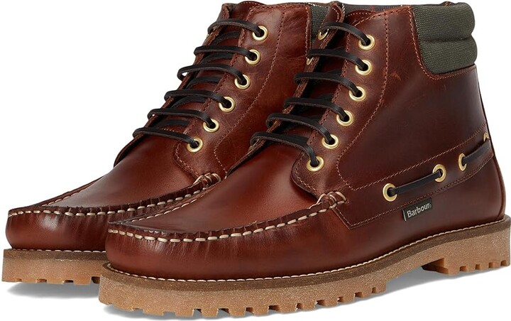 Barbour Tiller Moccasin Boots Men's Shoes Mahogany : 10 M Leather