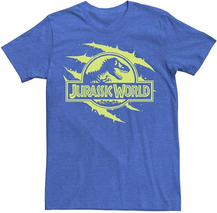 Licensed Character Men's Jurassic World Neon T-Rex Fossil Logo Tee