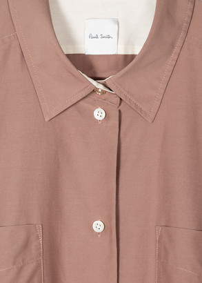 Paul Smith Women's Taupe Cotton And Silk-Blend Short-Sleeve Shirt