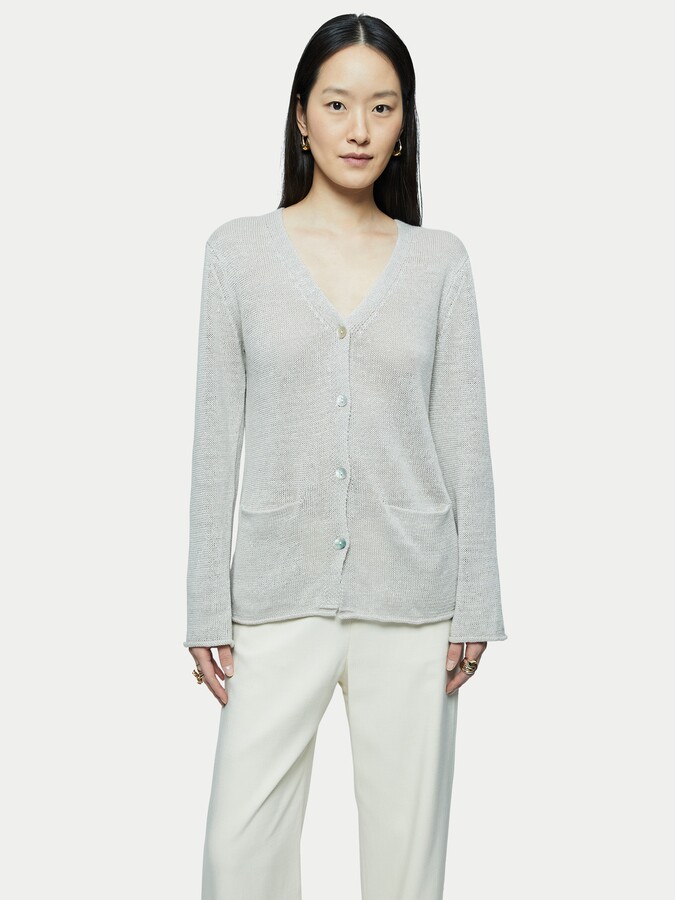 JigsawJigsaw Pure Linen V Neck Cardigan ShopStyle