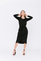 Thumbnail for your product : Smash + Tess The Long Sleeve Rebecca Wrap Dress, Midnight Black Xx-Large