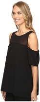 Thumbnail for your product : Vince Camuto Short Sleeve Cold-Shoulder Blouse with Chiffon Yoke