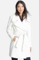 Thumbnail for your product : T Tahari Belted Notch Collar Wool Blend Coat