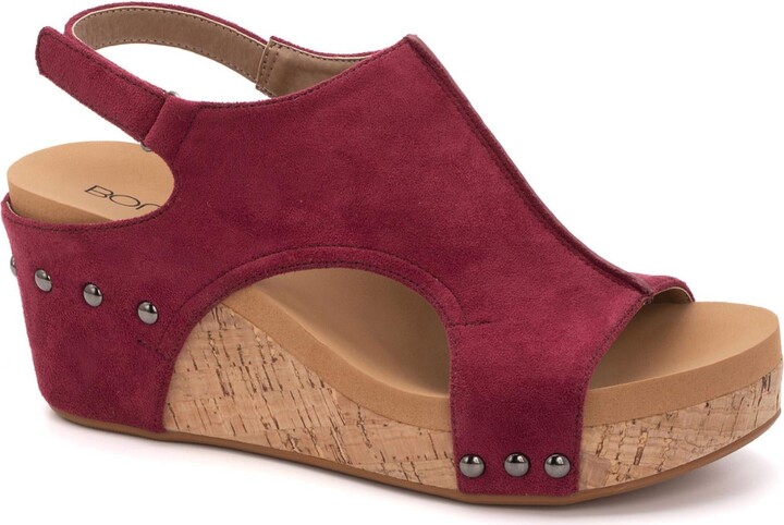Corkys Footwear Women's Carley Wedge In Dark Red