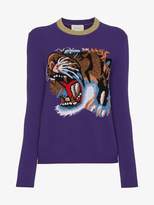 Gucci Wool jumper with knitted tiger motif