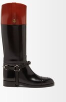 Thumbnail for your product : Gucci Zelda Harness-embellished Leather Knee-high Boots - Black