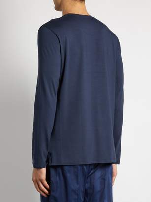 Derek Rose Basel Long Sleeved Jersey T Shirt - Mens - Denim