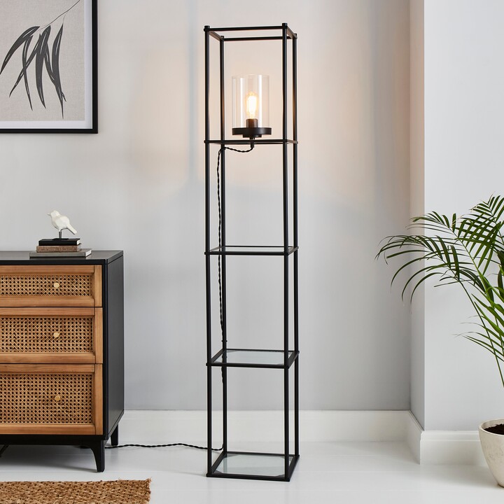 Dunelm Claude Shelved Floor Lamp Black ShopStyle